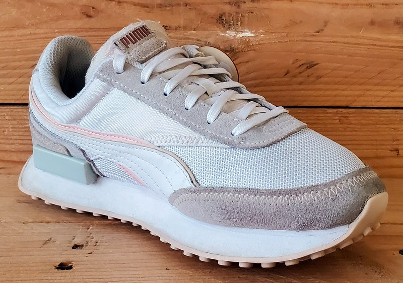 Puma Future Rider Low Textile Trainers UK5/US6C/EU38 383887-04 White/Grey/Pink