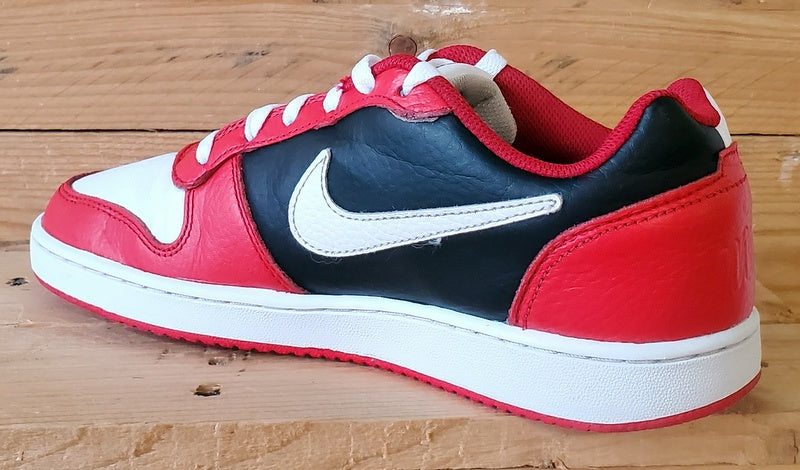Nike Ebernon Premium Low Leather Trainers UK7/US8/EU41 AQ1774-101 White/Red