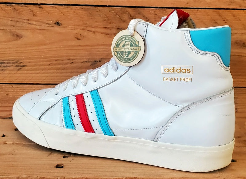 Adidas Basket Profi Mid Leather Trainers UK10/US10.5/E44.5 FW5000 White/Blue/Red