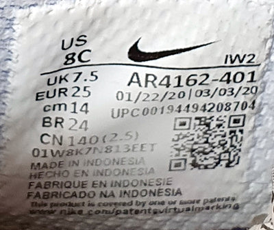 Nike PICO 5 TD Low Leather Kids Trainers UK7.5/US8C/EU25 AR4162-401 Purple/Pink