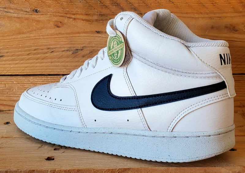 Nike Court Vision Mid Leather Trainers UK7.5/US8.5/EU42 DN3577-101 White/Black