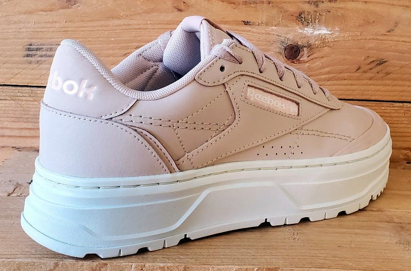 Reebok Club C Double Geo Low Leather Trainers UK5/US7.5/EU38 H69145 Pink/White