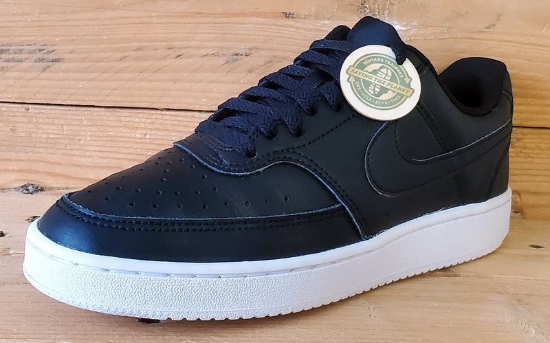 Nike Court Vision Low Leather Trainers UK5/US7.5/EU38.5 CD5434-002 Black/White