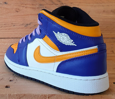 Nike Air Jordan 1 Mid Leather Trainers UK3.5/US4Y/EU36 DQ8423-517 Lakers Purple