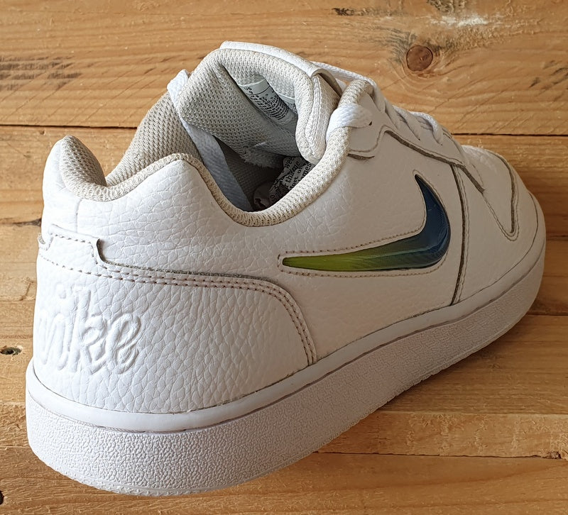 Nike Ebernon Premium Leather Trainers UK8/US9/EU42.5 AQ1774-100 White/Lime Blast