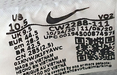 Nike Air Force 1 07 Leather Trainers CW2288-111 Triple White UK9.5/US10.5/EU44.5