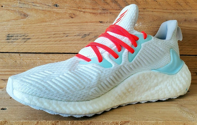 Adidas Alphaboost Low Primeknit Trainers UK8.5/US9/EU42.5 EG1441 White/Solor Red
