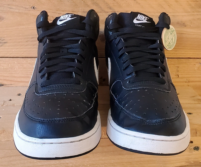 Nike Court Vision Mid Leather Trainers UK9/US10/EU44 DN3577-001 Black/White