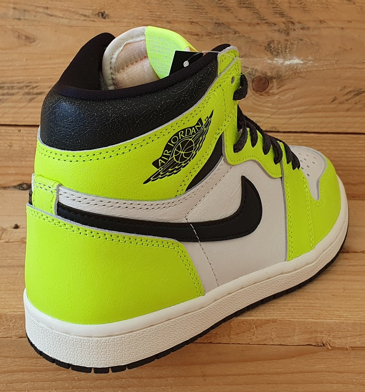 Nike Air Jordan 1 Visionaire Leather Trainers UK7/US8/EU41 555088-702 Volt/White