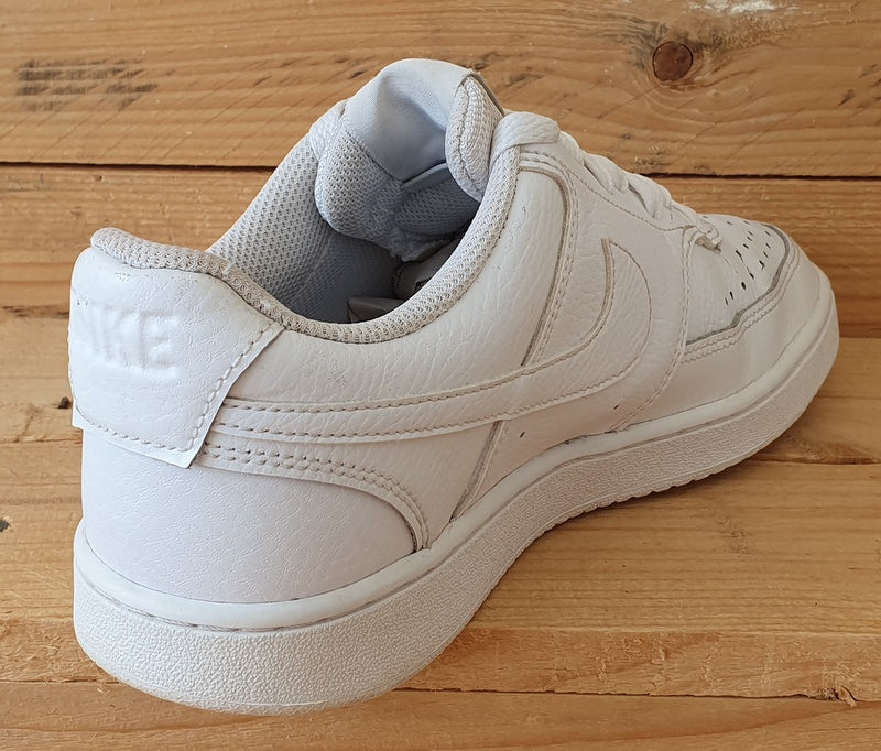 Nike Court Vision Low Leather Trainers UK5.5/US8/EU39 CD5434-100 Triple White