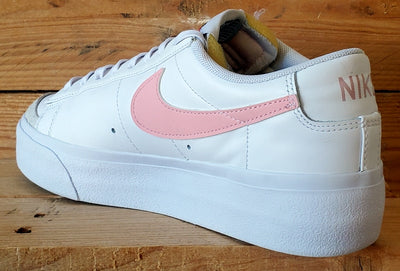 Nike Blazer Platform Low Leather Trainers UK7/US9.5/EU41 DJ0292-103 White/Pink