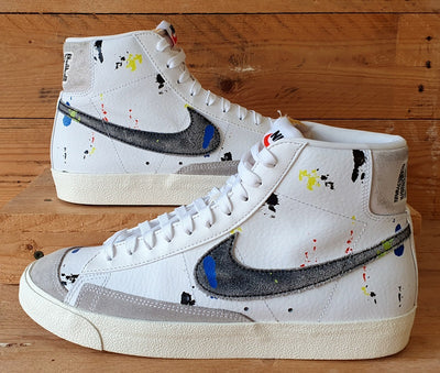 Nike Blazer Mid 77 Leather Trainers UK8/US9/EU42.5 DC7331-100 Paint Splatter