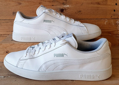 Puma Smash V2 Low Leather Trainers UK9/US10/EU43 365215-07 Triple White