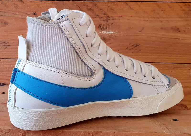 Nike Blazer 77 Jumbo Mid Leather Trainers UK6/US7/EU40 DD3111-103 White/Blue