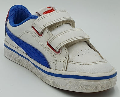 Puma Low Leather Trainers 357680 15 White/Blue/Red UK6/US7C/EU23