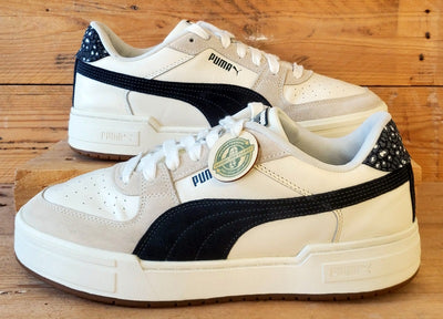 Puma Low Leather/Suede Trainers UK10.5/US11.5/EU45 390652-01 Cream/Black