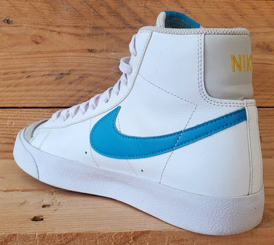 Nike Blazer 77 Mid Leather Trainers UK5/US5.5Y/EU38 DA4086-107 White/Blue