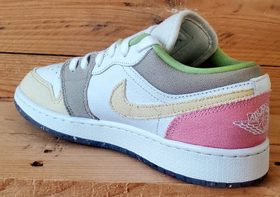 Nike Air Jordan 1 Low Leather Trainers UK4/US4.5Y/EU36.5 DJ0341-100 Pastel Grind