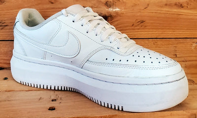 Nike Court Vision Alta Leather Trainers UK7/US9.5/EU41 DM0113-100 Triple White