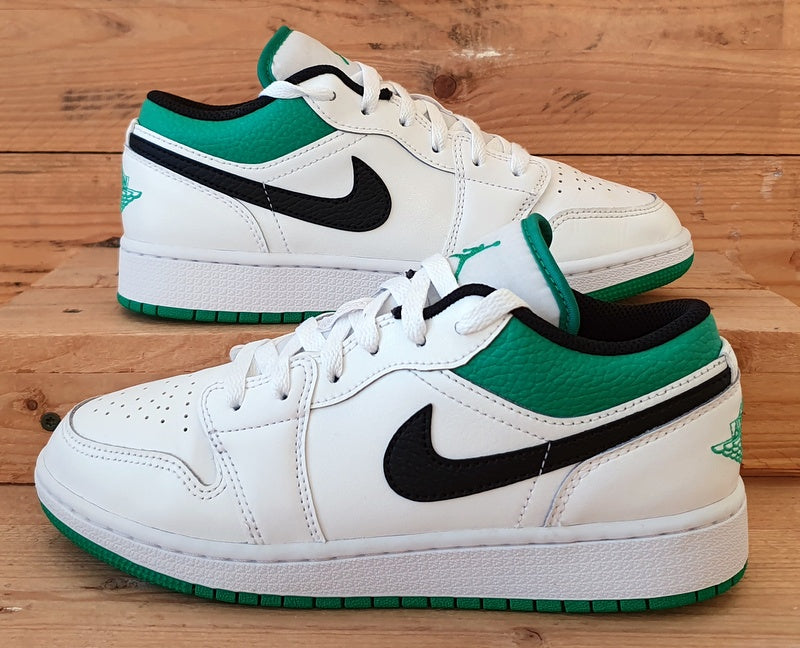 Nike Air Jordan 1 Leather GS Trainers UK4.5/US5Y/EU37.5 553560-129 White Green