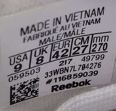 Reebok Classic Low Leather Trainers UK8/US9/EU42 49799 White/Gum