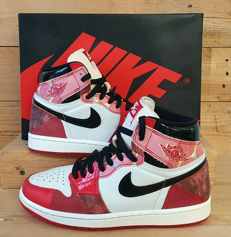 Nike Air Jordan 1 Spiderman High Trainers UK6/US7/EU40 DV1748-601 Red/White