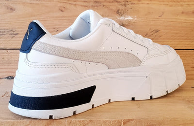 Puma Mayze Stack Low Leather Trainers UK4.5/US7/EU37.5 384363-01 White