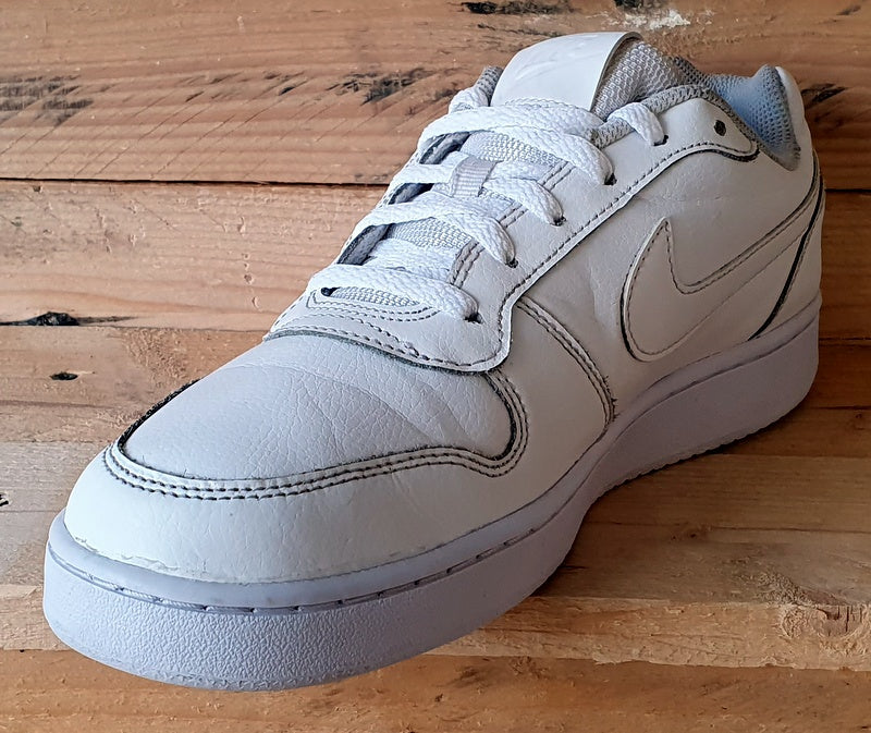 Nike Ebernon Low Leather Trainers UK8/US9/EU42.5 AQ1775-100 Triple White