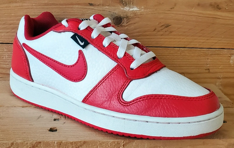 Nike Ebernon Premium Low Leather Trainers UK7/US8/EU41 AQ1774-101 White/Red