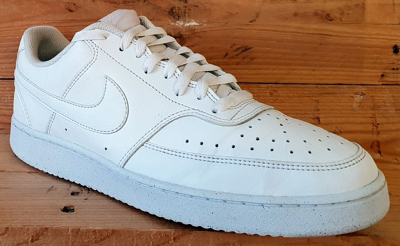 Nike Court Vision Low Leather Trainers UK10/US11/EU45 DH2987-100 Triple White