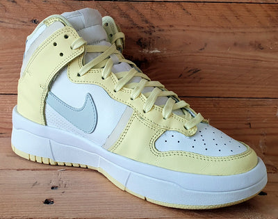 Nike Dunk High Up Rebel Leather Trainers UK5.5/US8/EU39 DH3718-105 Lemon Yellow