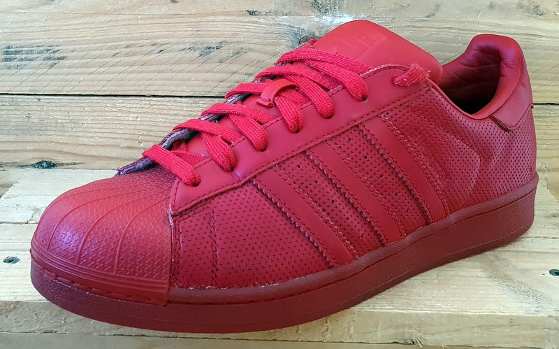 Adidas Superstar Adicolour Low Leather Trainers UK9/US9.5/EU43 S80326 Triple Red