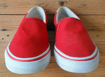 Adidas Nizza Slip On Low Canvas Trainers UK7/US7.5/EU40.5 S81410 Red/White