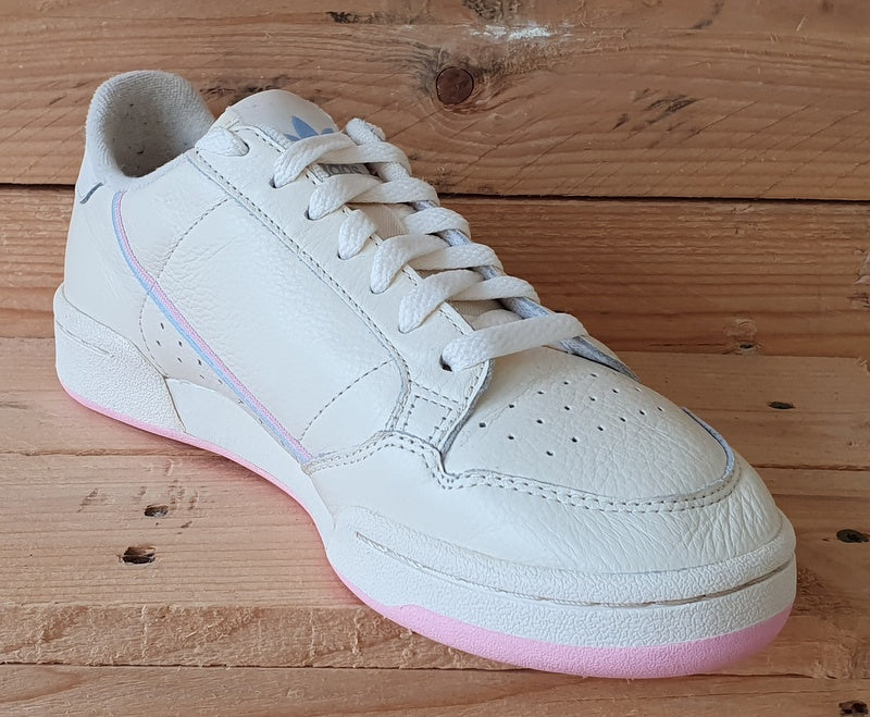 Adidas Continental 80 Low Leather Trainers UK6/US7.5/EU39 G27726 Ecru Tint