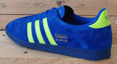 Adidas Gazelle Low Suede Trainers UK9/US9.5/EU43 FZ2686 Blue/Volt Yellow