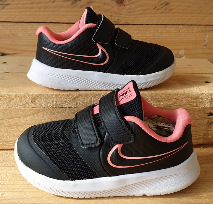 Nike Star Runner 2 Kids Textile Trainers UK7.5 US8C EU25 AT1803 002 Black Pink VintageTrainers