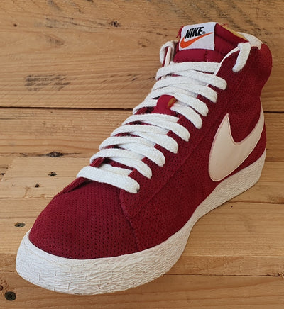 Nike Blazer Premium Mid Suede Trainers UK9/US10/EU44 538282-602 Noble Red