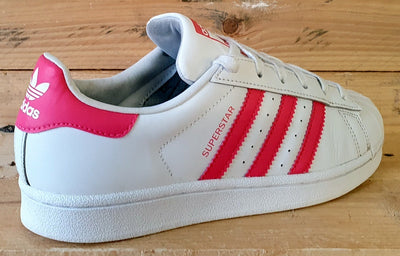 Adidas Superstar Low Leather Trainers UK5/US5.5/EU38 CG6608 Cloud White/Pink