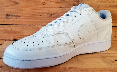 Nike Court Vision Low Leather Trainers UK11/US12/EU46 CD5463-100 Triple White