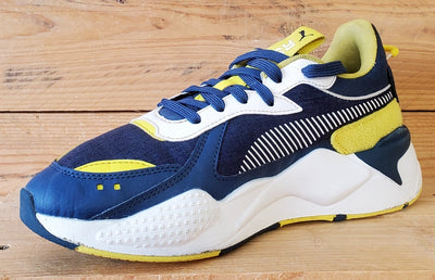 Puma RS-X Low Textile Trainers UK6/US7C/EU39 371626-02 Navy/White/Yellow