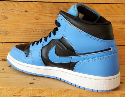 Nike Air Jordan 1 Mid Leather Trainers UK9/US10/EU44 DQ8426-401 Black/Blue