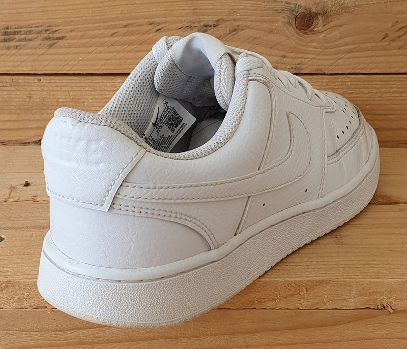 Nike Court Vision Low Leather Trainers UK5.5/US8/EU39 CD5434-100 Triple White