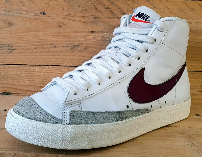 Nike Blazer 77 Mid Leather Trainers UK6/US7/EU40 BQ6806-120 White/Burgundy