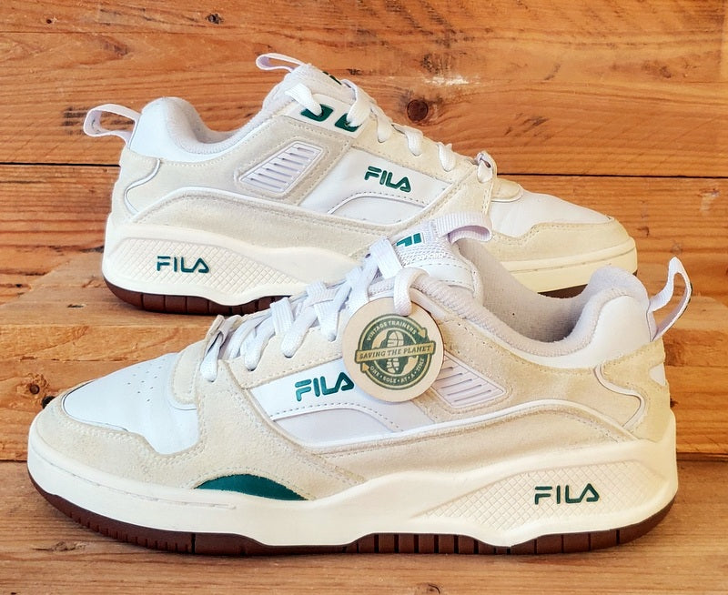 Fila Corda Low Leather/Suede Trainers UK4.5/US7/EU38 5TM02042-160 White/Green
