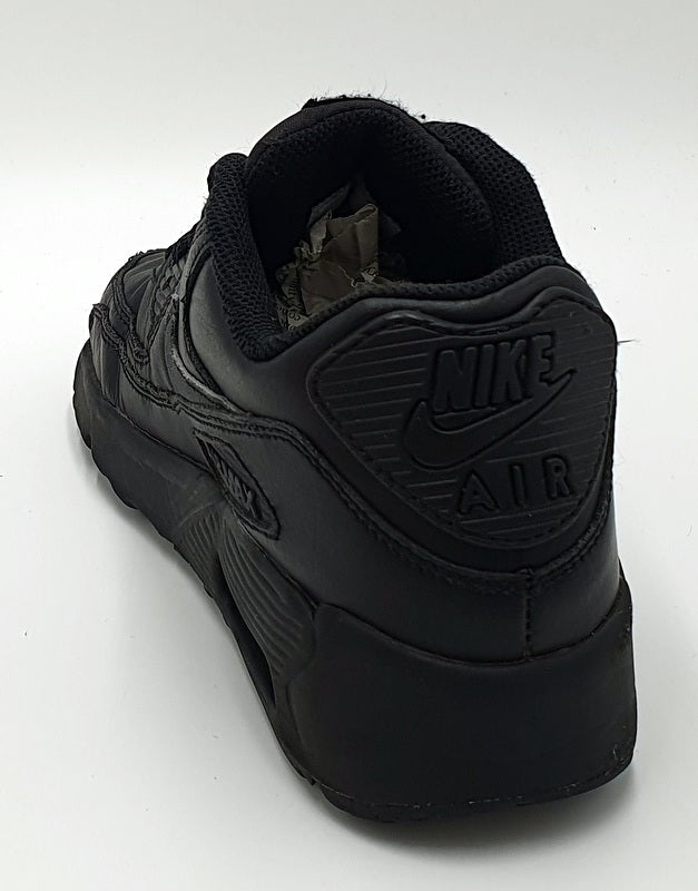 Nike Air Max 90 Low Leather Trainers 833412-001 Triple Black UK3.5/US4Y/EU36