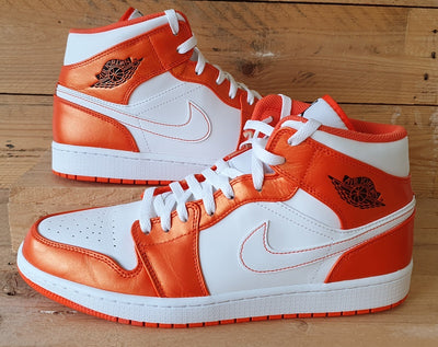 Nike Air Jordan 1 Mid Leather Trainers UK11/US12/EU46 DM3531-800 Metallic Orange