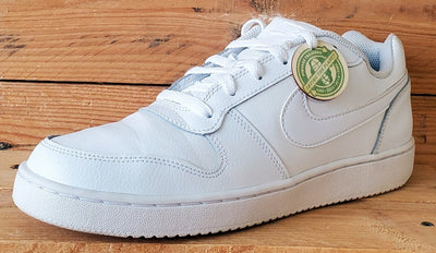 Nike Ebernon Low Leather Trainers UK8/US9/EU42.5 AQ1775-100 Triple White