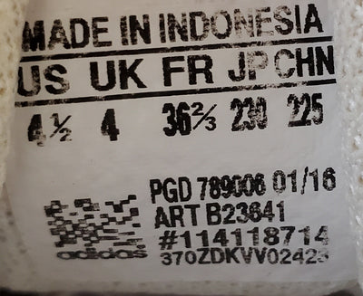 Adidas Superstar Low Leather Trainers UK4/US4.5/EU36.5 B23641 Triple White