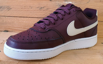 Nike Court Vision Next Nature Leather Trainers UK6/US8.5/E40 DH3158-601 Burgundy