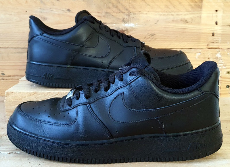 Nike Air Force 1 07' Low Leather Trainers UK11/US12/EU46 315122-001 Triple Black